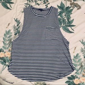 NWOT Blue and White Striped Muscle Tank